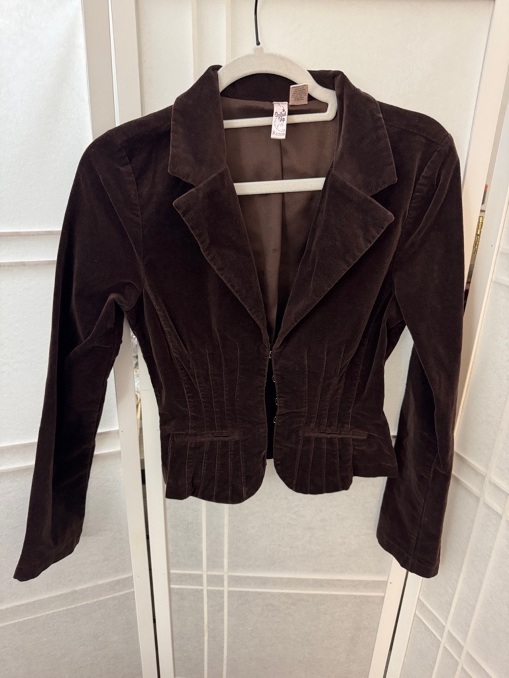 Dolled Up Dark Brown Velvet Tailored Blazer